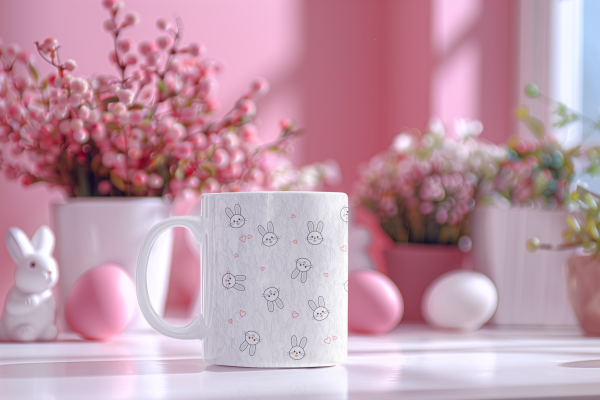 Caneca Coelhinhos Minimalistas