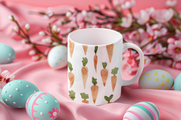 Caneca Cenourinhas Aquarela
